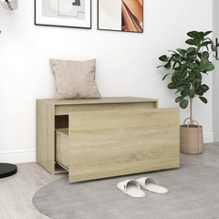 Sonoma Oak Hall Bench 80x40x45 cm - Stylish Engineered Wood Storage Solution