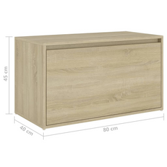 Sonoma Oak Hall Bench 80x40x45 cm - Stylish Engineered Wood Storage Solution