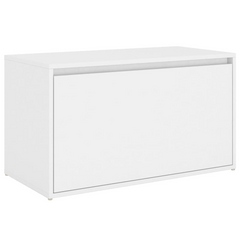 Modern Hall Bench with Storage - White, Engineered Wood, 80x40x45 cm - Stylish & Practical Addition to Your Living Space