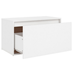 Modern Hall Bench with Storage - White, Engineered Wood, 80x40x45 cm - Stylish & Practical Addition to Your Living Space