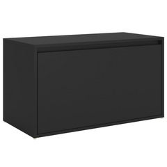 Stylish Hall Bench - Black Engineered Wood, 80x40x45 cm - Modern Storage Solution