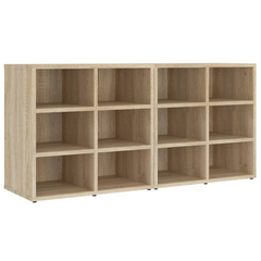 2-Piece Shoe Cabinets in Sonoma Oak Finish - Space-Saving Storage, 12 Compartment, Wall-Mountable, 52.5x30x50 cm