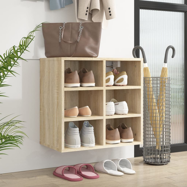 Shoe Cabinet Sonoma Oak – Organize Your Shoes Stylishly with 6 Compartments | 52.5x30x50 cm