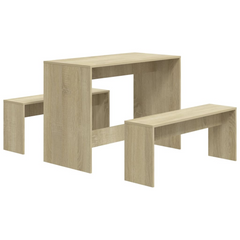 3 Piece Dining Set Sonoma Oak Engineered Wood - Modern Design, Sturdy and Durable