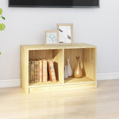 TV Cabinet 70x33x42 cm Solid Pinewood - Modern Design, Ample Storage Space