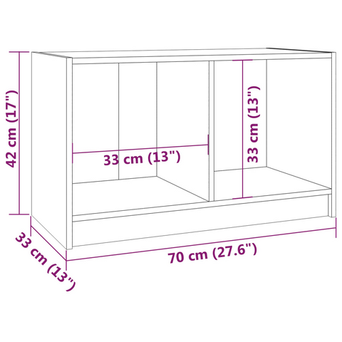 TV Cabinet 70x33x42 cm Solid Pinewood - Modern Design, Ample Storage Space