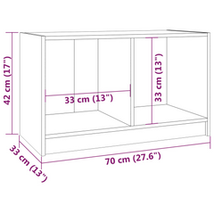 TV Cabinet 70x33x42 cm Solid Pinewood - Modern Design, Ample Storage Space