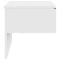 Wall-mounted Bedside Cabinet White | Space-Saving Floating Nightstand with Engineered Wood Construction