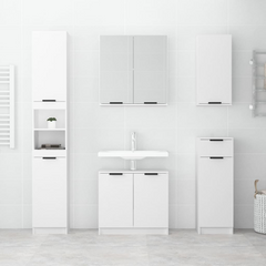 Wall-mounted Bathroom Cabinet - Sleek White | 32x20x67 cm | Space-Saving, Modern Design