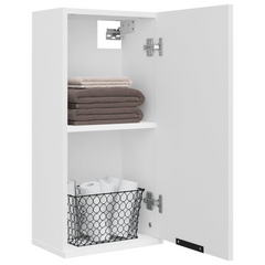 Wall-mounted Bathroom Cabinet - Sleek White | 32x20x67 cm | Space-Saving, Modern Design