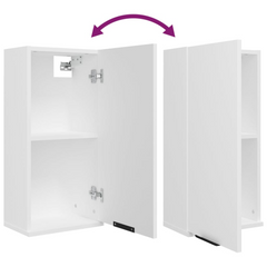 Wall-mounted Bathroom Cabinet - Sleek White | 32x20x67 cm | Space-Saving, Modern Design