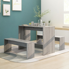 3 Piece Dining Set Grey Sonoma Engineered Wood - Modern Design | Sturdy & Durable | Ample Seating Space