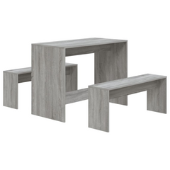 3 Piece Dining Set Grey Sonoma Engineered Wood - Modern Design | Sturdy & Durable | Ample Seating Space