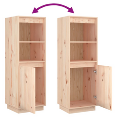 Solid Pinewood Highboard - Contemporary Storage Solution (37x34x110 cm)