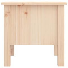 Solid Pine Wood Side Table with Drawer - 40x40x39 cm