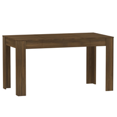 Elegant Brown Oak Dining Table 140x74.5x76 cm - Engineered Wood, Sturdy & Stylish