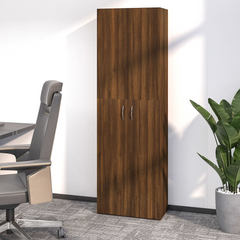 Office Cabinet Brown Oak 60x32x190 cm - Premium Engineered Wood