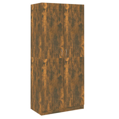 Smoked Oak Wardrobe 90x50x200 cm | Engineered Wood | Spacious & Stylish Storage Solution