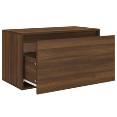 Brown Oak Hall Bench 80x40x45 cm - Engineered Wood, Multi-Functional Storage Bench