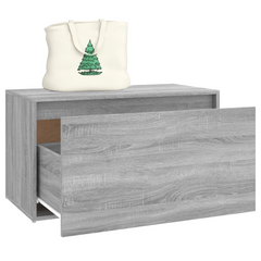 Grey Sonoma Engineered Wood Hall Bench - 80x40x45 cm - Stylish & Functional Entryway Storage Solution