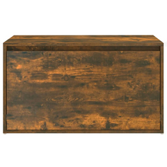 Smoked Oak Hall Bench with Storage - 80x40x45 cm | Stylish Engineered Wood Entryway Bench