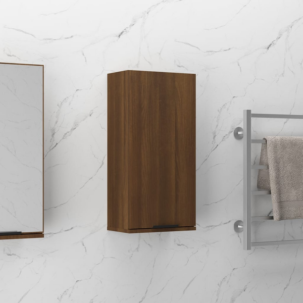 Wall-mounted Bathroom Cabinet in Brown Oak Finish, 32x20x67 cm - Space-Saving and Elegant Storage Solution