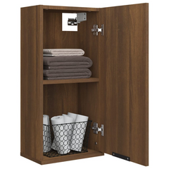 Wall-mounted Bathroom Cabinet in Brown Oak Finish, 32x20x67 cm - Space-Saving and Elegant Storage Solution