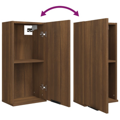 Wall-mounted Bathroom Cabinet in Brown Oak Finish, 32x20x67 cm - Space-Saving and Elegant Storage Solution