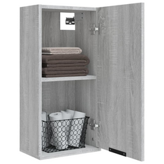 Wall-mounted Bathroom Cabinet Grey Sonoma 32x20x67 cm - Space-Saving, Stylish & Durable Storage Solution for Bathrooms