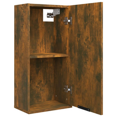 Wall-Mounted Bathroom Cabinet in Smoked Oak, 32x20x67 cm - Stylish & Space-Saving Storage Solution