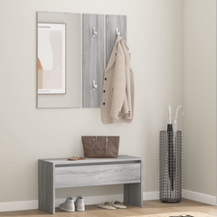 Hallway Furniture Set Grey Sonoma Engineered Wood - Modern & Functional Entryway Solution