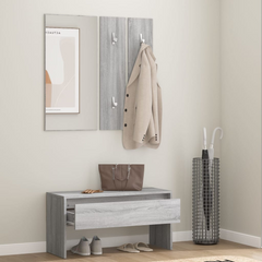 Hallway Furniture Set Grey Sonoma Engineered Wood - Modern & Functional Entryway Solution