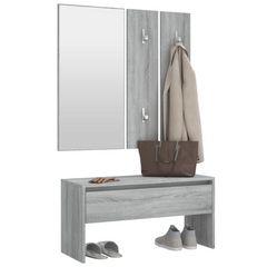 Hallway Furniture Set Grey Sonoma Engineered Wood - Modern & Functional Entryway Solution