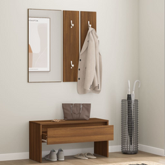 Hallway Furniture Set - Brown Oak Engineered Wood | Stylish & Functional Entryway Solution