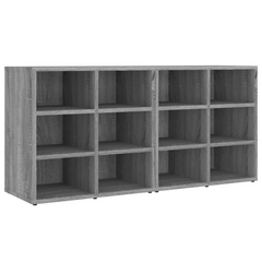 Shoe Cabinets Set of 2 - Stylish Grey Sonoma, 12 Compartments, Space-Saving Wall Mountable Design, 52.5x30x50 cm