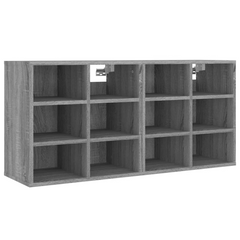 Shoe Cabinets Set of 2 - Stylish Grey Sonoma, 12 Compartments, Space-Saving Wall Mountable Design, 52.5x30x50 cm