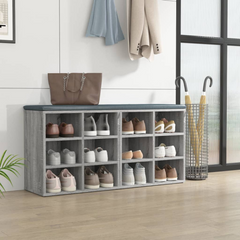 Shoe Cabinets Set of 2 - Stylish Grey Sonoma, 12 Compartments, Space-Saving Wall Mountable Design, 52.5x30x50 cm