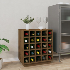 Wine Cabinet in Honey Brown - Solid Pine Wood, 55.5x34x61 cm, Holds 25 Bottles