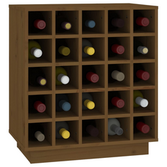 Wine Cabinet in Honey Brown - Solid Pine Wood, 55.5x34x61 cm, Holds 25 Bottles