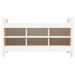 Solid Wood Pine Hall Shoe Bench in White - 110x40x60 cm | Stylish & Functional Entryway Storage