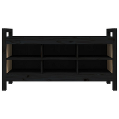 Solid Wood Pine Hall Bench in Black - 110x40x60 cm with Ample Storage