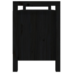 Solid Wood Pine Hall Bench in Black - 110x40x60 cm with Ample Storage