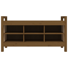 Solid Wood Pine Hall Bench - Honey Brown, 110x40x60 cm - Stylish & Functional Storage Solution