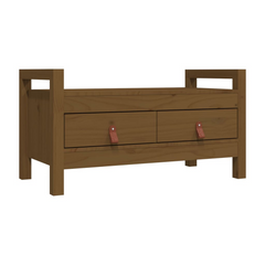 Hall Bench in Honey Brown - Stylish & Practical Solid Wood Pine, 80x40x43 cm