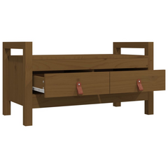 Hall Bench in Honey Brown - Stylish & Practical Solid Wood Pine, 80x40x43 cm