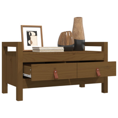 Hall Bench in Honey Brown - Stylish & Practical Solid Wood Pine, 80x40x43 cm