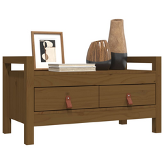 Hall Bench in Honey Brown - Stylish & Practical Solid Wood Pine, 80x40x43 cm