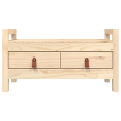 Solid Pine Wood Hall Bench with Storage - 80x40x43 cm