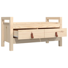 Solid Pine Wood Hall Bench with Storage - 80x40x43 cm