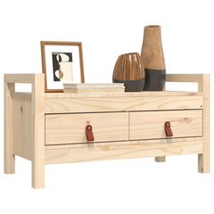 Solid Pine Wood Hall Bench with Storage - 80x40x43 cm